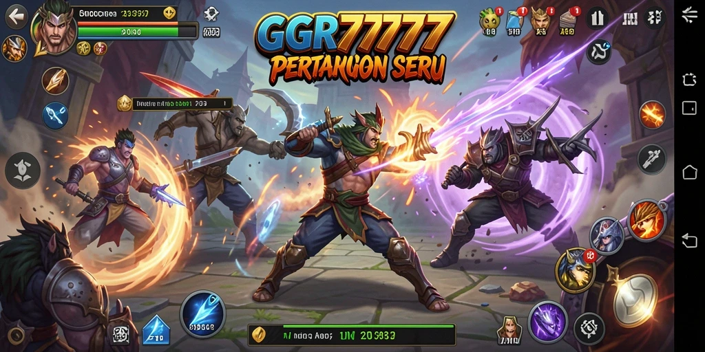 Screenshot GGR7777 menampilkan aksi pertarungan yang epik dan intens.