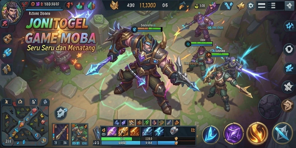 Tampilan gameplay JONITOGEL dengan aksi pertempuran yang seru.