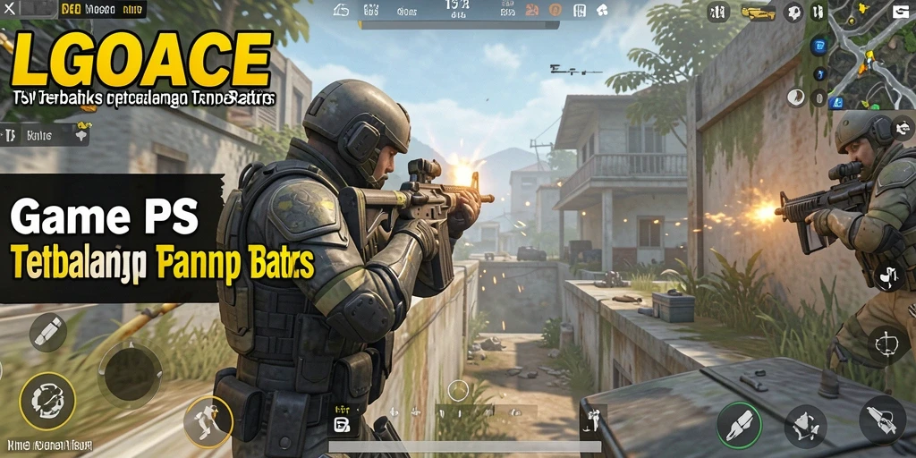 Tangkapan layar gameplay LGOACE dengan aksi seru di medan perang.