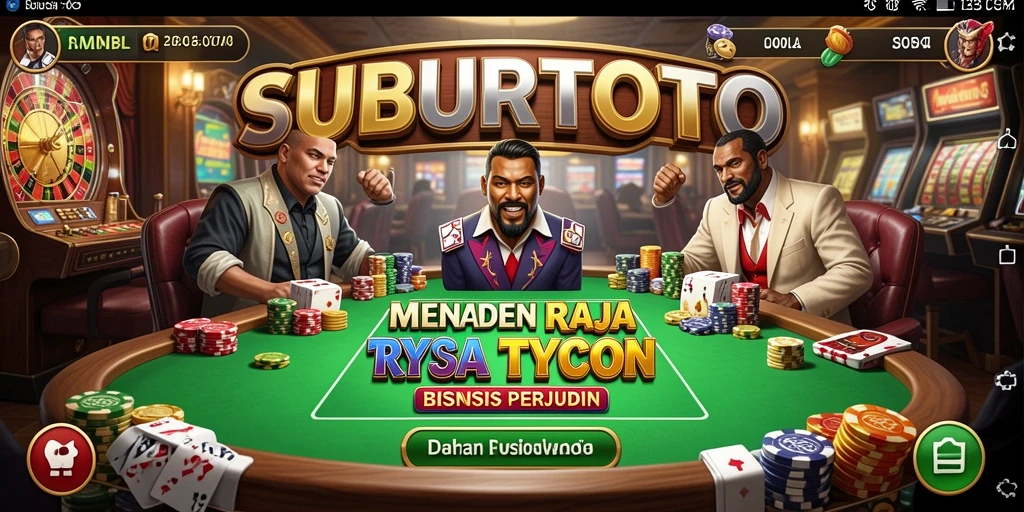 Tampilan gameplay SUBURTOTO yang menarik dengan elemen strategi tycoon.