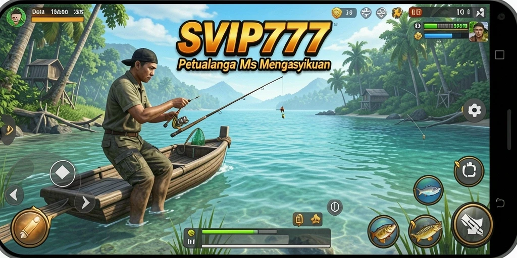 Screenshot gameplay SVIP777 menampilkan suasana memancing yang seru.